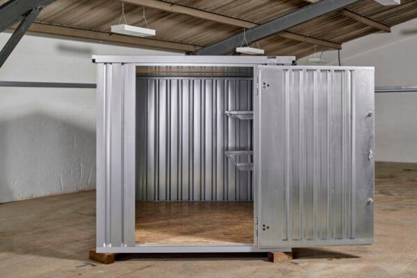 3M X 2.1M Flat Pack Storage Containers – Galvanised - Image 4