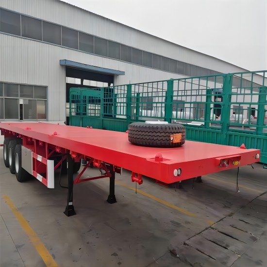 3 Axle Flatbed Tractor Trailer With Mechenical Suspension - Image 3